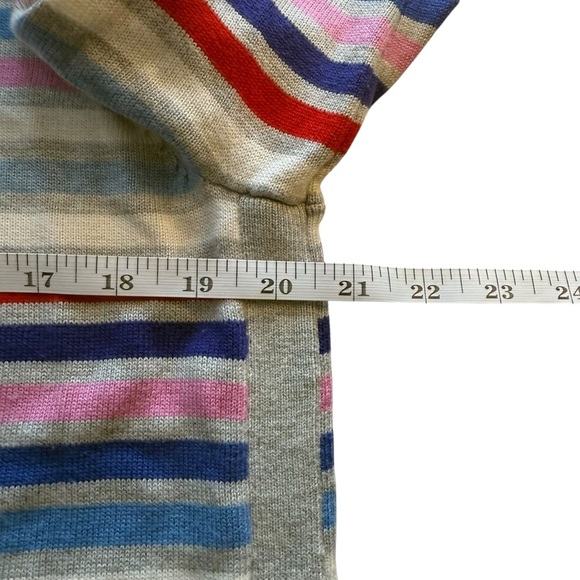 Talbots Multi Stripe Side Button Sweater Large Colorful Casual Nautical Modest - Picture 11 of 11